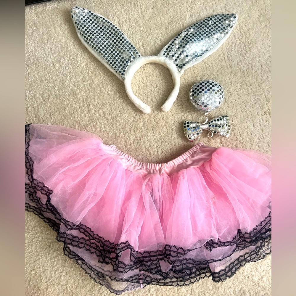 Costume - can sell items separately - pink tutu with bunny accessories - O/S